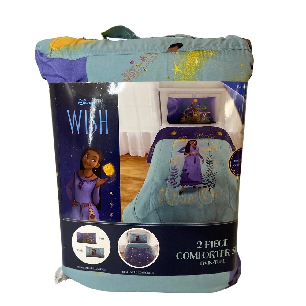 Disney Wish‎ Asha Twin Full Reversible Comforter Pillowcase Bedding Set